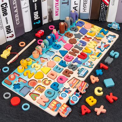 China Educational Wooden Puzzle Number Matching Montessori Toys For Toddlers Train Sorter Game Preschool Education Learning Sensory Activity Toys for sale