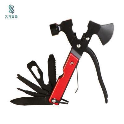 China Durable outdoor portable multifunctional stainless steel tool camping ax safety hammer pliers twist knife for sale