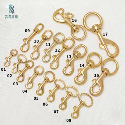 China Durable High Quality Brass Backpack Turning Snap Buckle Metal Solid Turning Spring Hook for sale