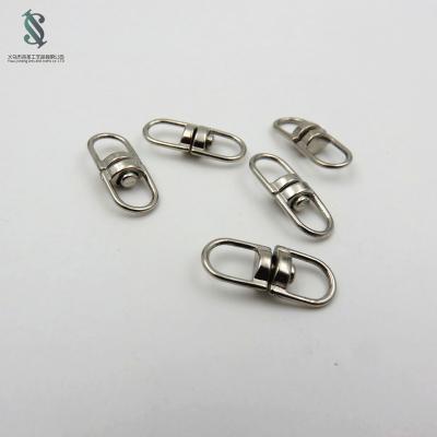 China Promotion Eco-friendly 15.7 * 7.5mm Alloy Double Eye 8 Ring Rotating Shaped Key Ring Small Rigging Hook for sale