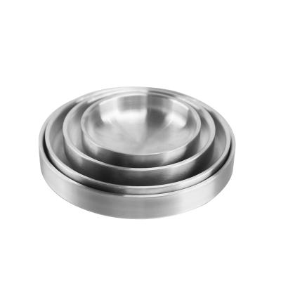 China Sustainable Wholesale Quality Korean Style Dinner Dish 304 Stainless Steel Sauce Dish for sale