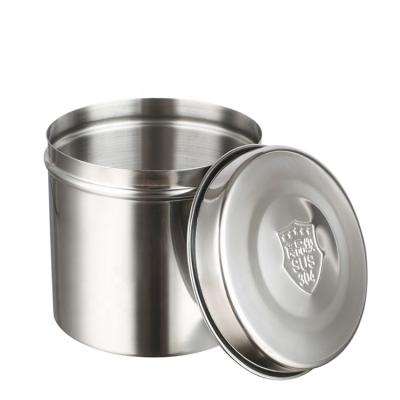 China Stocked For Home Kitchen Round Tea Tin Can Stainless Steel Storage Canister for sale