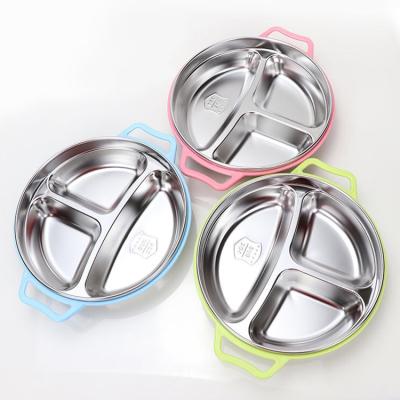 China Sustainable Stainless Steel Lunch Box Japanese Style Compartment Bento Box Food Tray Dish for sale