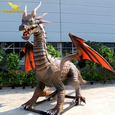 China Theme parks life size mythical triple head dragon statues for sale for sale