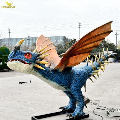 China Theme Parks How To Train Your Dragon Smoking Giant Animatronic Dragon Ride for sale