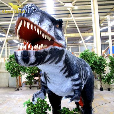 China Realistic 3D Theme Parks T-rex Animatronic Dinosaur Metal Dinosaur Sculpture for sale