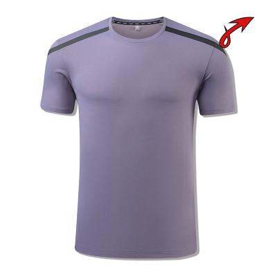 China Anti-wrinkle Summer Round Neck Reflective Breathable Sports And Fitness Shorts Sleeve Ice Silk Quick Dry T-shirt for sale