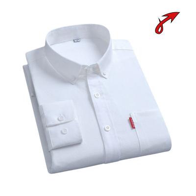 China Spring Autumn Men's Long Sleeve Anti-pilling Shirt Solid Color Cotton Oxford Casual Soft Shirt for sale