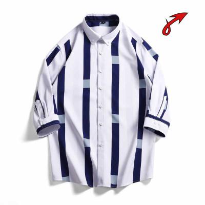 China Anti-pilling Summer Men's Business Casual Half Sleeve Medium Sleeve Short Stretch Shirt for sale