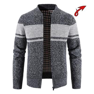 China Anti-wrinkle Autumn Men's V-Neck Color Block Cardigan Sweater Fashion Jacket Coat Soft Casual Knitwear for sale