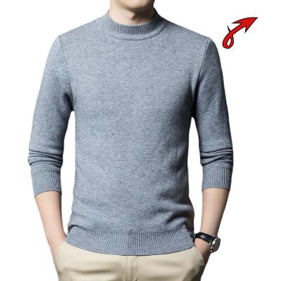 China Wholesale Mens Autumn Winter Solid Color Knit Sweater Faux Cashmere Half Neck Top Anti-Wrinkle Pullover Sweater for sale