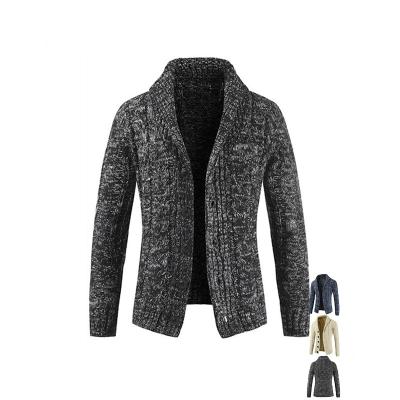 China Autumn Men Fashion Jacket Thickened Anti-wrinkle Spring Long Sleeve Chunky Knit Cardigan Sweater for sale