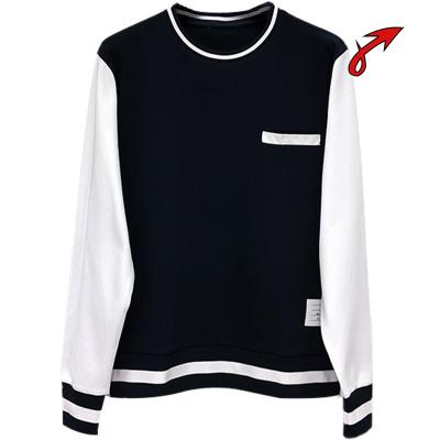 China Anti-wrinkle men's and women's couple's classic color block long sleeve pullover top round neck sweatshirt for sale