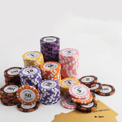 China Casino Game Custom Design Poker Chips Ceramic Clay Poker Casino Chips Set With Custom Logo 1000 10G 12G 14G for sale