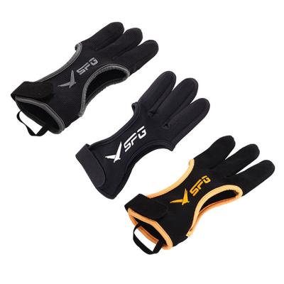 China Lightweight Archery Shooting Three Finger Glove Protective Finger Guard Gloves Gear For Recurve Compound Bow Factory Sales for sale