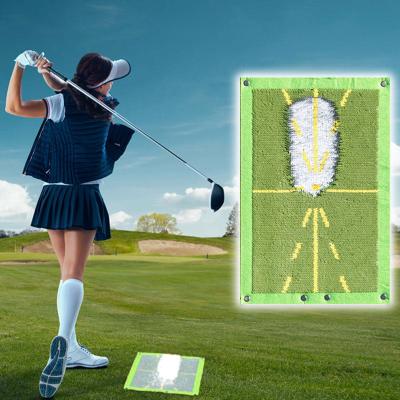 China Set Newcomers Golf Training Aid Equipment Swing Golf Mat Mini Golf Practice Hitting Portable Swing Training Mat For Swin for sale