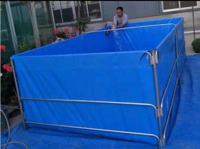 China Tear-Resistant Collapsible PVC Fish Farming Shrimp Pool Fish Breeding Tank Tarpaulin Fish For Aquaculture Biofloc PVC Farming Pool Tank Acuicultura for sale