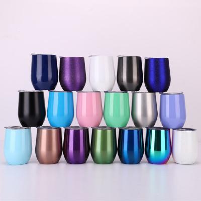 China Custom Tumbler Sustainable 9oz 12oz Glitter Travel Coffee Cups with Straw, Modern Stainless Steel Glass Wine Tumbler$ for sale