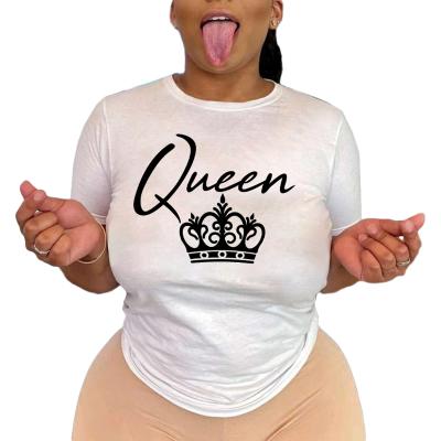 China Summer QUICK DRY T shirts For Women Short Sleeve Queen Printed Clothing T Shirt Tops Woman Clothes Logo 2022 Customized for sale