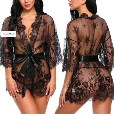 China Breathable Seamless Sleepwear Women's Sexy Night Wear Dress Lace See Spring Summer Clothing Pajamas Clothes New for sale