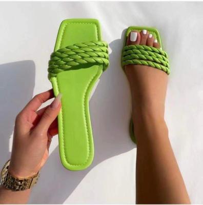 China 2022 Fashion Trend Sandals New Flip Flop Slippers Fashion Candy Color Women Ladies Summer Beach Wear Shoes Flat Sandal for sale