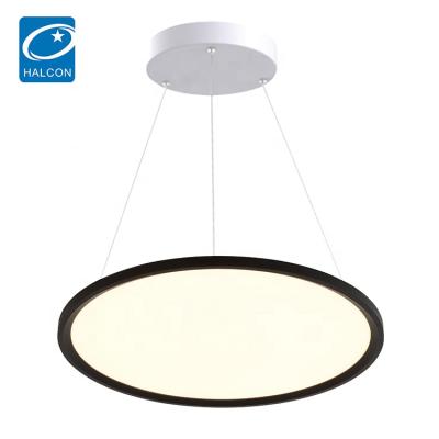 China Remote Control / Smart Control LED Pendant Light Round Hanging Surface Mounted Slim Panel Suspended Led Pendant Light for sale