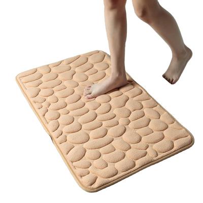 China Bathroom Floor Mats Durable Waterproof Non Slip Carpet Cobblestone Bath Mats for sale