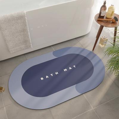 China Hot Selling Viable Non-slip Water Mat Fast Drying Diatomite Mud Bathroom Mat Bath Floor Mats for sale