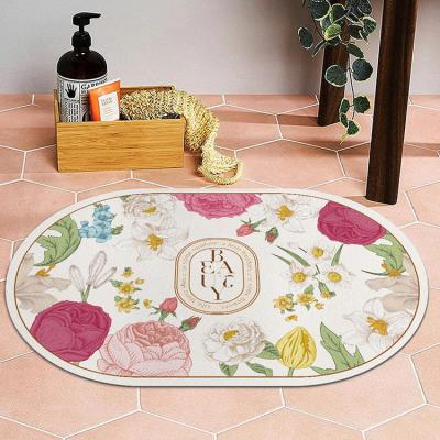 China Sustainable Soft Quick Dry Non Slip Water Absorbent Diatomite Bath Mat And Hard Bathroom Floor Shower Mats for sale