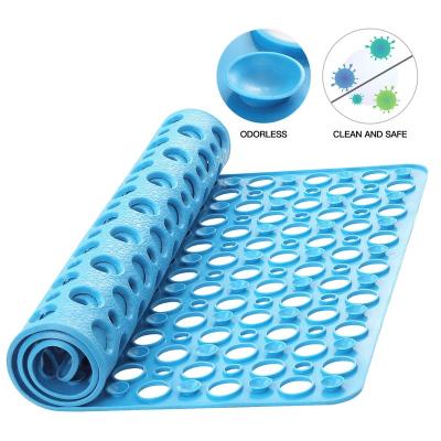 China Wholesale Viable Bathtub Mats For Bath Extra Long Mat Shower Tub Non Slip Bath Mat With Drain Holes And Suction Cups for sale