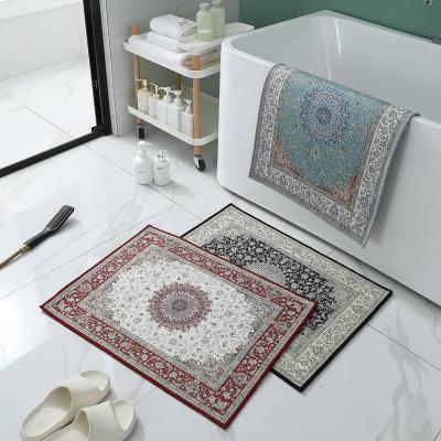 China Sustainable Printed Persian Custom Bath Mat Door Mat Polyester Flooring Rugs And Blankets for sale