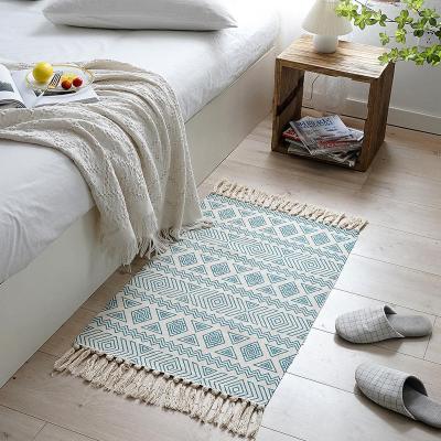 China Best Selling Washable Blanket Nordic Style Cotton Blankets Bedroom Woven Flooring Carpets Area Rugs for sale