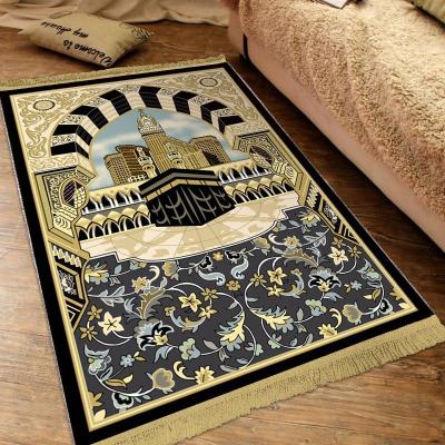 China Durable Anti Slip Prayer Cover Turkey Tassel Muslim Islamic Sajadah Style For Eid Kids Soft Prayer Mat for sale