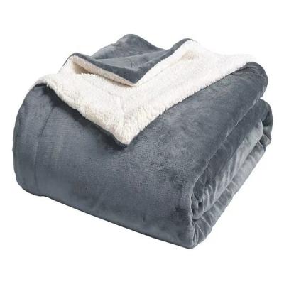 China Wholesale Fire Retardant Super Soft Luxury Blanket Fleece Thick Double Ply Plush Flannel Sherpa Fleece Blanket For Winter for sale