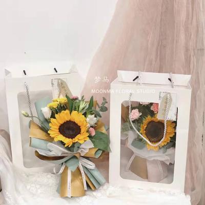 China Recycled Materials JAYWOOD Flower Window Wrapping Bouquet Paper Carry Hanging Floral Gift Bags For Luxury Flowers for sale