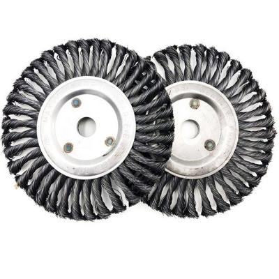 China Polish/Rust-Removal Durable Cable Flat Full Twist Knot Wire Wheel Brush For Rust Removal for sale