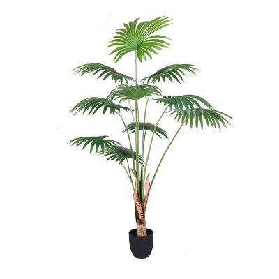 China Minimalist Fake Plants Green Plastic Artificial Areca Palm Plants Phoenix Palm Tree With Pot for sale