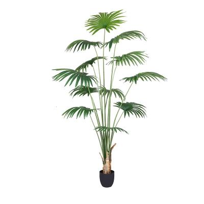 China Hot Selling Minimalist Plant Plants Green Plastic Artificial Areca Palm Plants Phoenix Palm Tree With Pot 220cm for sale