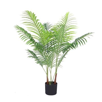 China Minimalist Artificial Tropical Palm Bonsai Plam Tree Plastic Monstera Plants For Indoor Outdoor Garden Decor 120cm for sale