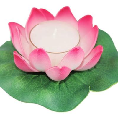 China Wholesale artificial eva foam flowers floating water lantern garden pond decoration lotus for home deco garden pond decoration for sale