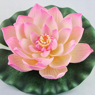 China Minimalist Artificial Flower For Wall Decoration Eva Foam Artificial Floating Pond Water Lotus Flower Garden Material For Home Decor for sale