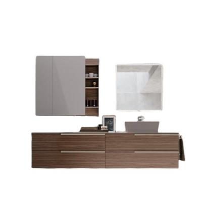 China Modern Design Luxury European Italian Hotel Floating Single And Double Wall Mounted Bathroom Vanity With Basin Cabinet For Apartment for sale