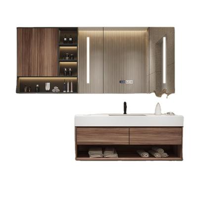 China Modern Good Quality Wall Mounted Quartz Countertops Bath Cabinets And Vanity Home Hotel Bathroom Furniture Modern for sale