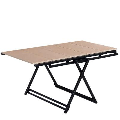 China Folding Folding Dining Table Sets Modern Extendable Steel Wood Dining Table for sale