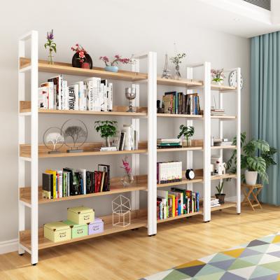 China (Other) Bookcase Shelf Cabinet Libreria Bibliotheque Rak Buku Adjustable Industrial Metal Stand Book Case Shelf White Wooden Bookcase for sale