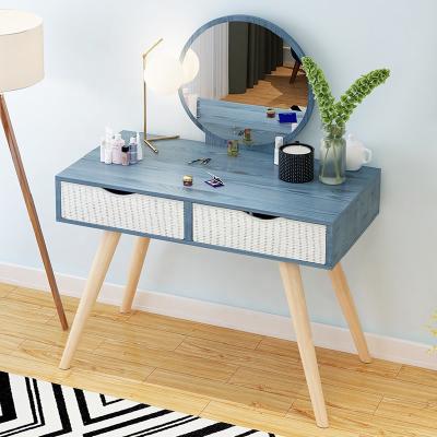 China Small Corner (Other) New Design Adjustable Modern Cheap Bedroom Furniture Mirrored Wooden Makeup Vanity Dressing Table With Mirror for sale