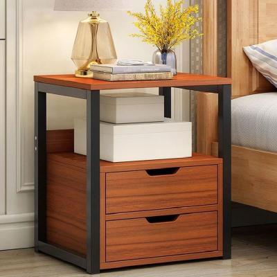 China (Other) Modern High Quality Adjustable 2 Layer Wooden Nighstand Nightstand Bedside Table Organizer With Drawer for sale