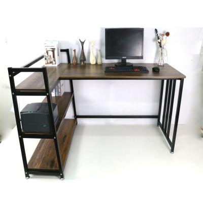 China L Shaped Workstation (Other) Adjustable Wooden Computer Desk with 3 Tier Storage Shelf Corner Game Table Home Office Furniture for sale