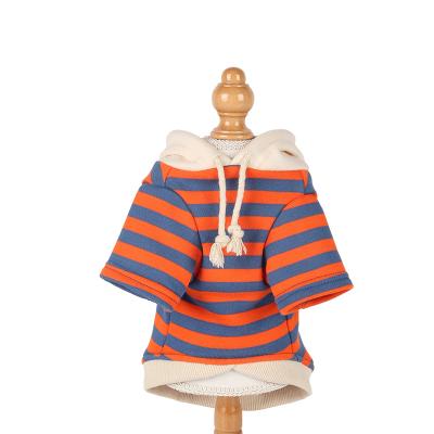 China Viable New Style|Pet Clothes Autumn/Winter Hoodie Striped Fashion Casual Hoodie For Dogs And Cats With Hats for sale