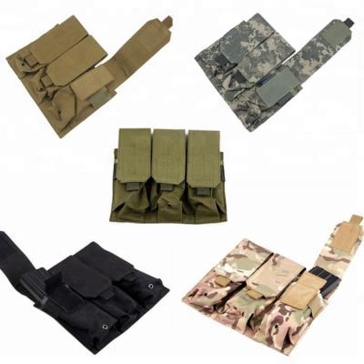 China Hidden Triple Mag Holder For Pistol Handgun PALS MOLLE AR M4 5.56/.223 Firearm Lanyard Tactical Military Magazine Pouch for sale